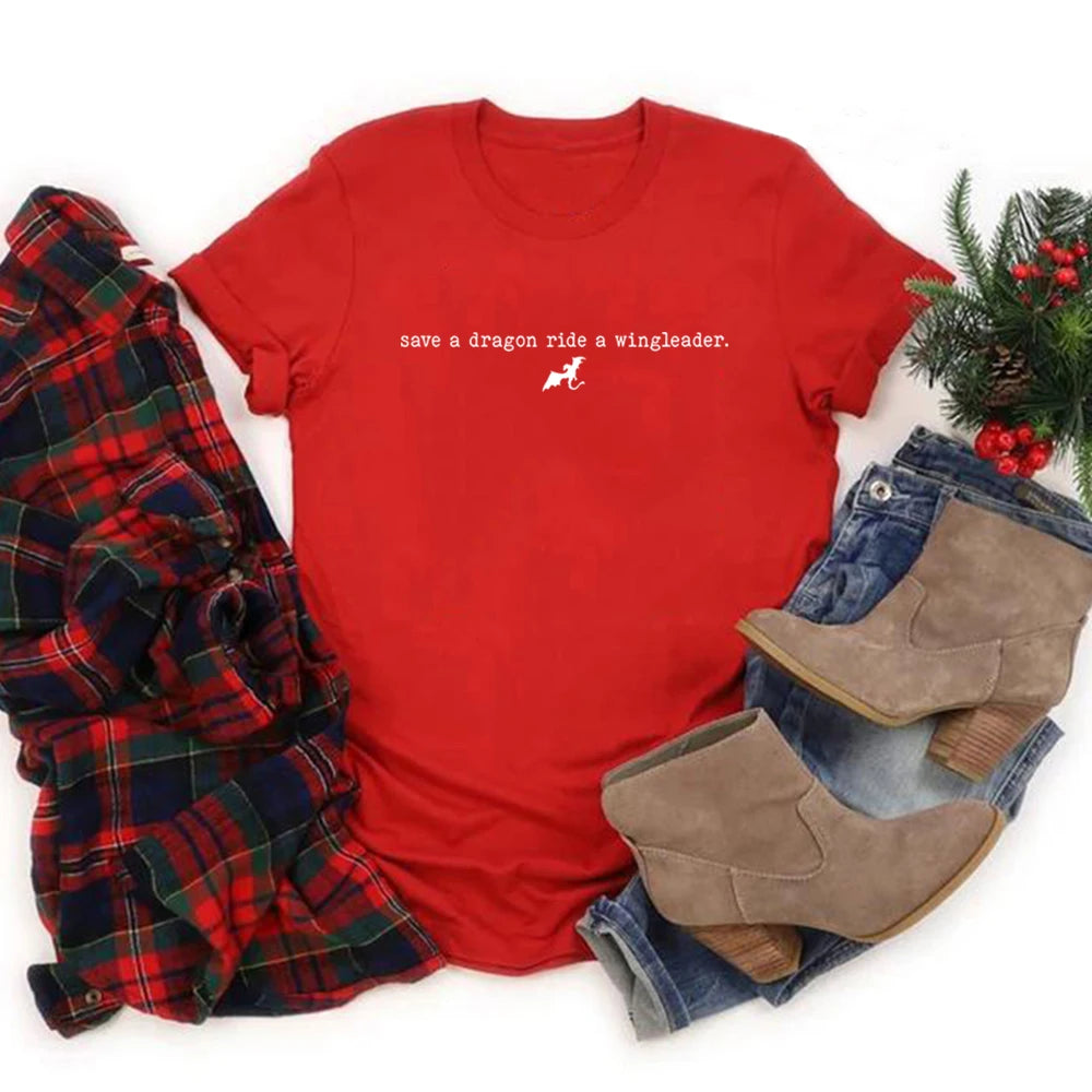 Save A Dragon, Ride A Wingleader Tee — Iron Flame Fury Casual Shirt for Men & Women Who Own The Fire - Premium tee from dsers - Just $47.99! Shop now at Lizard Vigilante