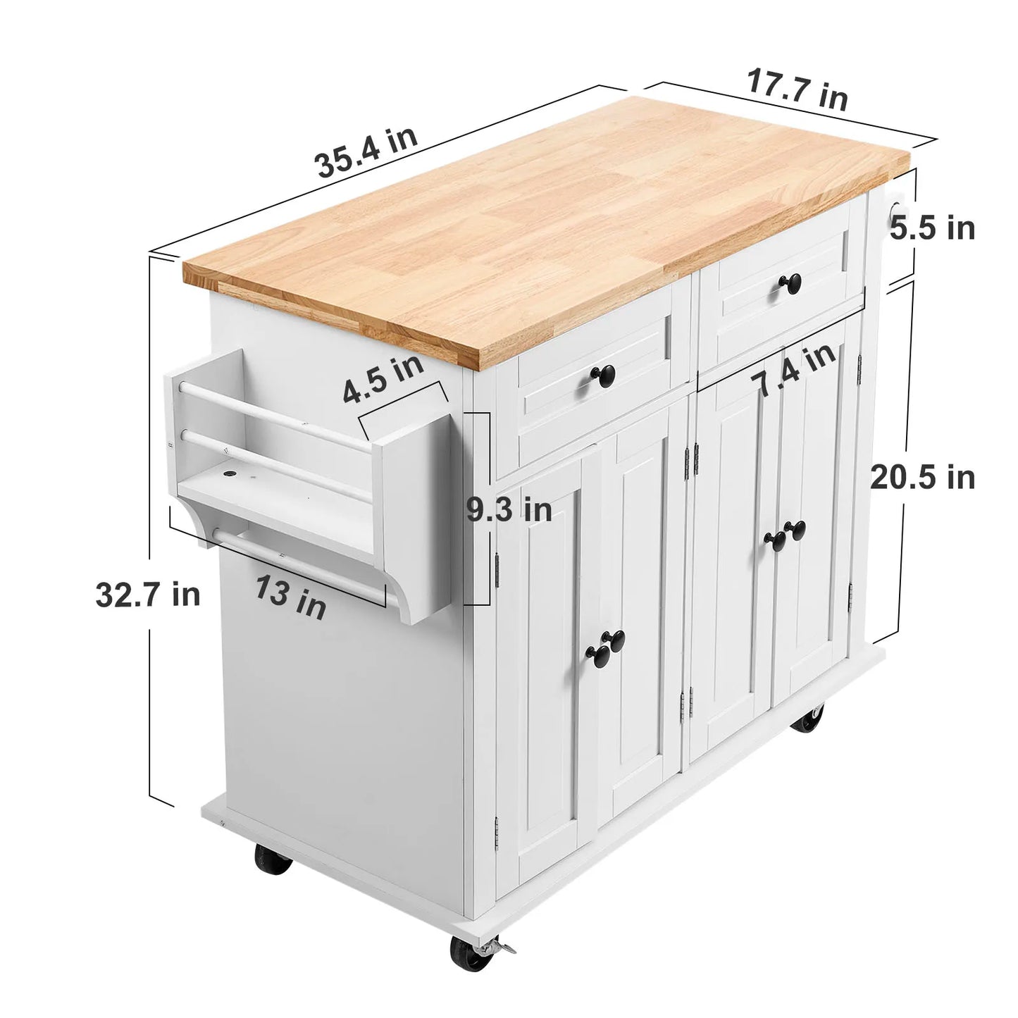 Vevor Valkyrie Kitchen Cart — 2-Door, 3-Drawer Mobile Island of Steel & Style | Rubberwood Top Rolling Bar Fortress for Hardcore Homes