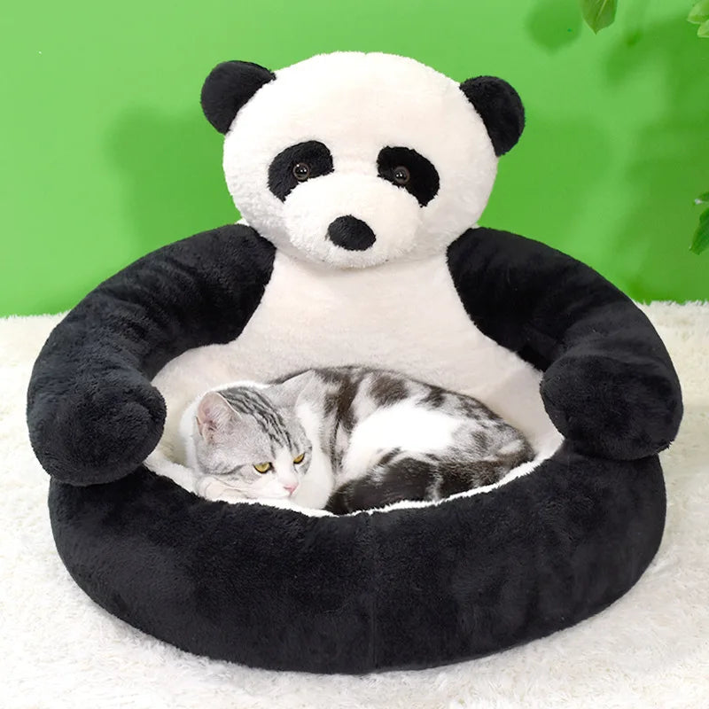 Super Soft Dog Bed Cute Winter Warm Bear Hug Cat Sleeping Mat Semi-closed Puppy Kitten Plush Nest Cushion Dog Sofa Pet Supplies - Lizard Vigilante
