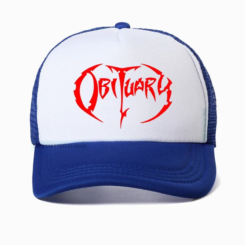 Heavy Metal Rock Music Men's Women's Obituary Baseball Cap - Premium baseball cap from Lizard Vigilante - Just $23.88! Shop now at Lizard Vigilante