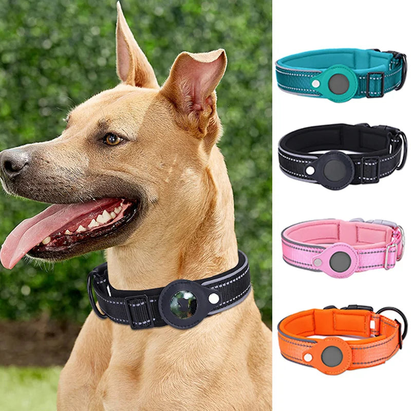 Easy To Use Anti-Lost Dog Collar with Airtag Holder | Reflective, Waterproof, & Adjustable - Perfect for Large Dogs - Premium dog collar from Lizard Vigilante - Just $24.88! Shop now at Lizard Vigilante