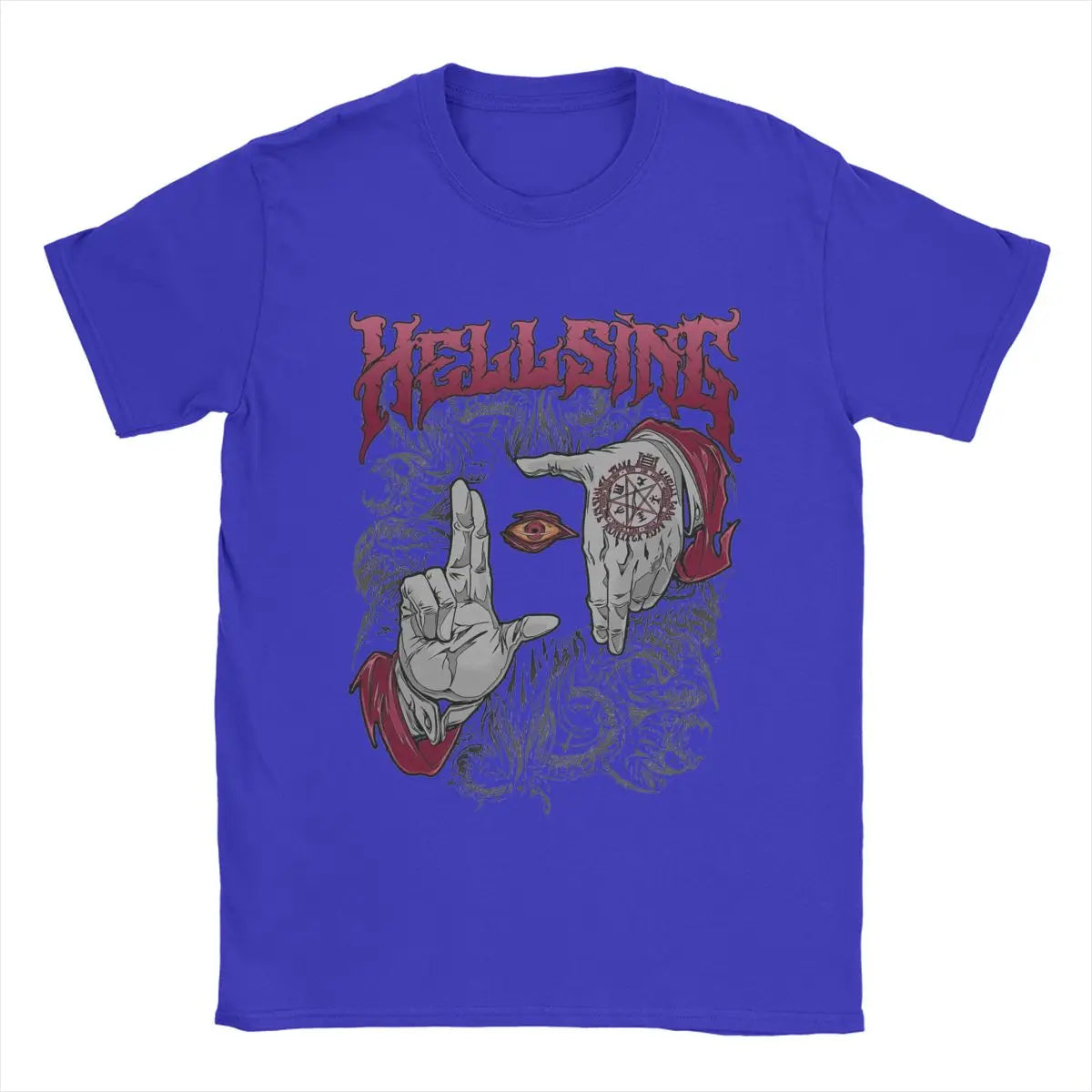 Hellsing Dark Gothic Men's T Shirts Anime Novelty Tees Short Sleeve Crew Neck T-Shirt 100% Cotton Graphic Clothes - Premium  from Lizard Vigilante - Just $19.99! Shop now at Lizard Vigilante