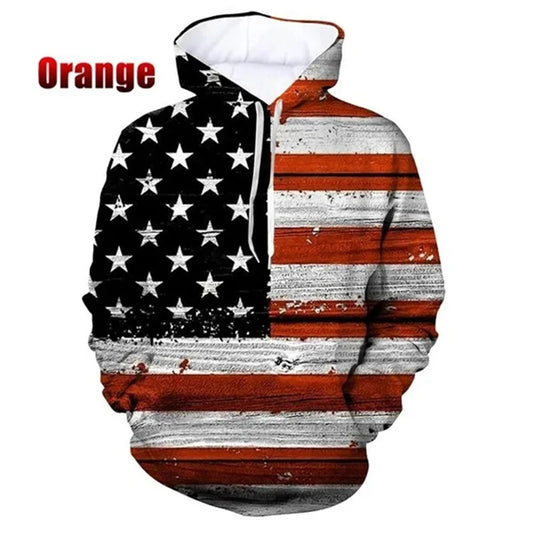 Freedom Hoodie: Unisex 3D American Flag Design - Premium Long-sleeve hoodie from Lizard Vigilante - Just $49.99! Shop now at Lizard Vigilante