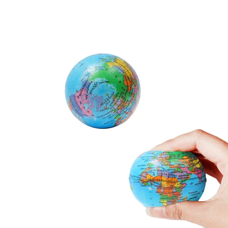 Earth Globe Squeeze Toys Funny Stress Relief PU Foam Squeeze Ball Hand Wrist Exercise Sponge Toys For Kids Adults Child Creative Gifts - Premium stress ball from Lizard Vigilante - Just $9.99! Shop now at Lizard Vigilante