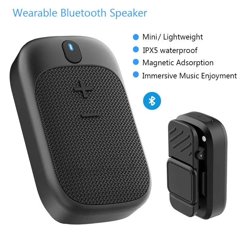 Wearable Bluetooth Speaker Outdoor Speaker Portable Bluetooth Call Speaker with Magnetic Bracket  for Biking, Hiking, Running