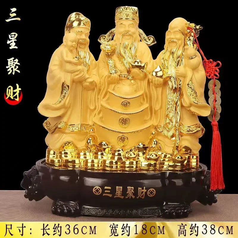 Fortune three-star Feng Shui statue Fu Lu Shou home decoration living room decoration business gifts