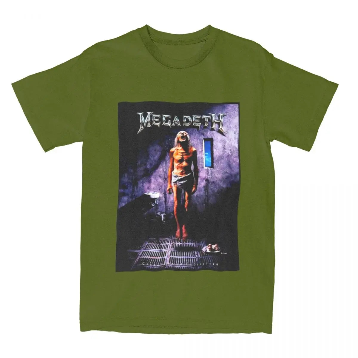 Men’s Casual Megadeth Band T-Shirt – Cotton Crewneck Short Sleeve Tee | Summer Music Graphic Shirt - Premium t-shirt from Lizard Vigilante - Just $23.88! Shop now at Lizard Vigilante