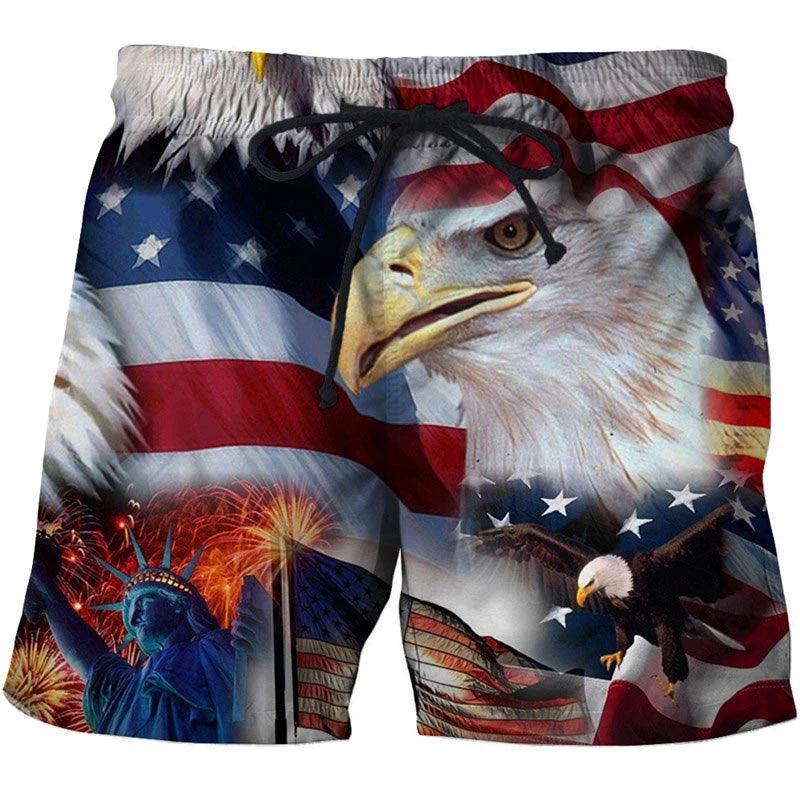 USA UK National Flag Graphic Men Board Shorts 3D Printed Short Pants Casual Hawaii Surf Swim Trunks Bikini Sunny Beach Swimsuit - Lizard Vigilante