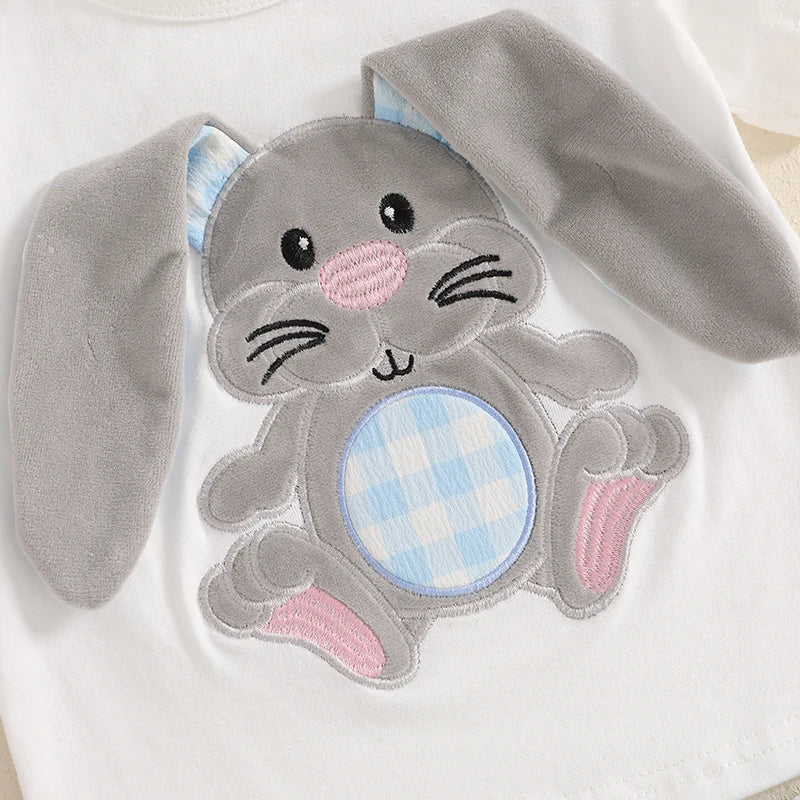 ma&baby 6M-4Y Easter Toddler Kid Baby Boys Clothes Sets Summer Outfits Bunny Short Sleeves T-Shirt  Plaid Shorts