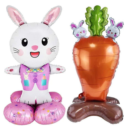Easter Bunny Inflatables Balloon Decorations Standing Carrot Balloons Cute Carrot Rabbit Happy Easter Party Birthday Decorations
