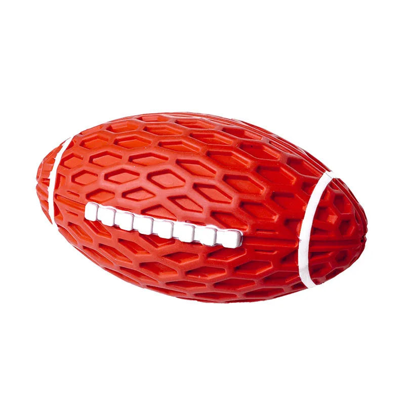 Football Dog Toy Rubber Pet Rugby Squeaky Sounding Ball Teeth Cleaning Chew Toy Interactive Play Pet Supplies Accessories - Premium pet toy from Lizard Vigilante - Just $19.99! Shop now at Lizard Vigilante