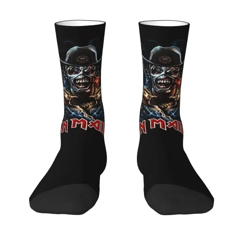 Iron Maiden Pop Roll Men's Crew Socks – Unisex 3D Printed Fashion Dress Socks for Rock & Roll Rebels - Premium socks from Lizard Vigilante - Just $16.88! Shop now at Lizard Vigilante