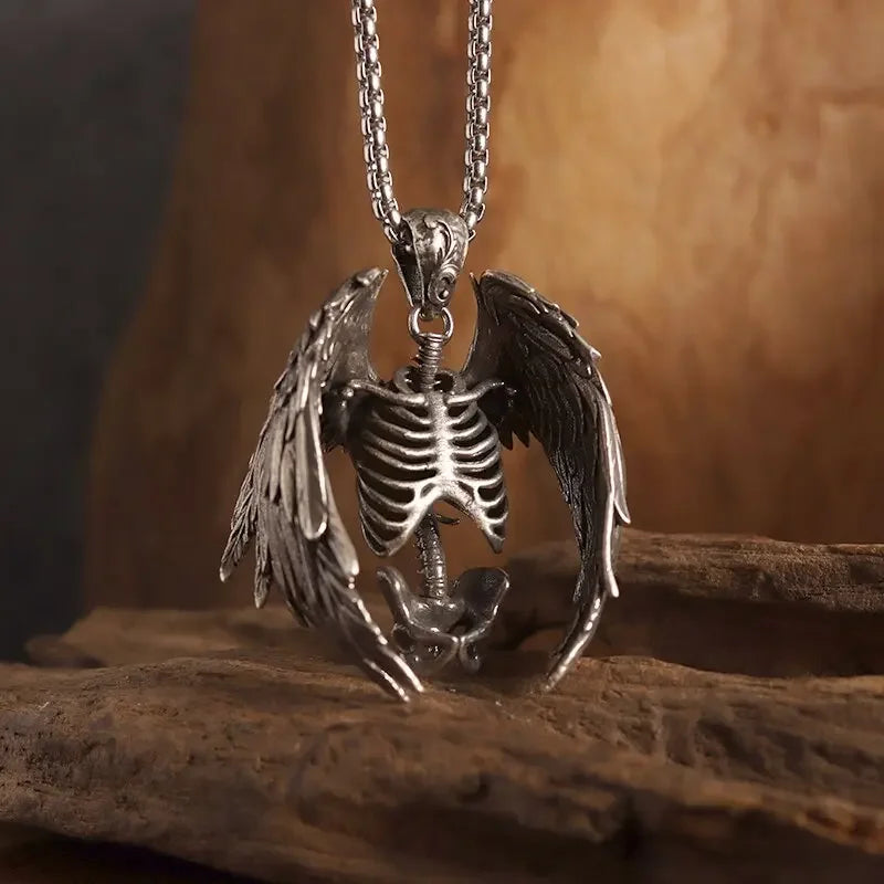 Vintage Lucifer Demon Ram Necklace – Gothic Satanic Pendant for Men – Eye of Truth Punk Party Jewelry - Premium pendant from Lizard Vigilante - Just $16.66! Shop now at Lizard Vigilante