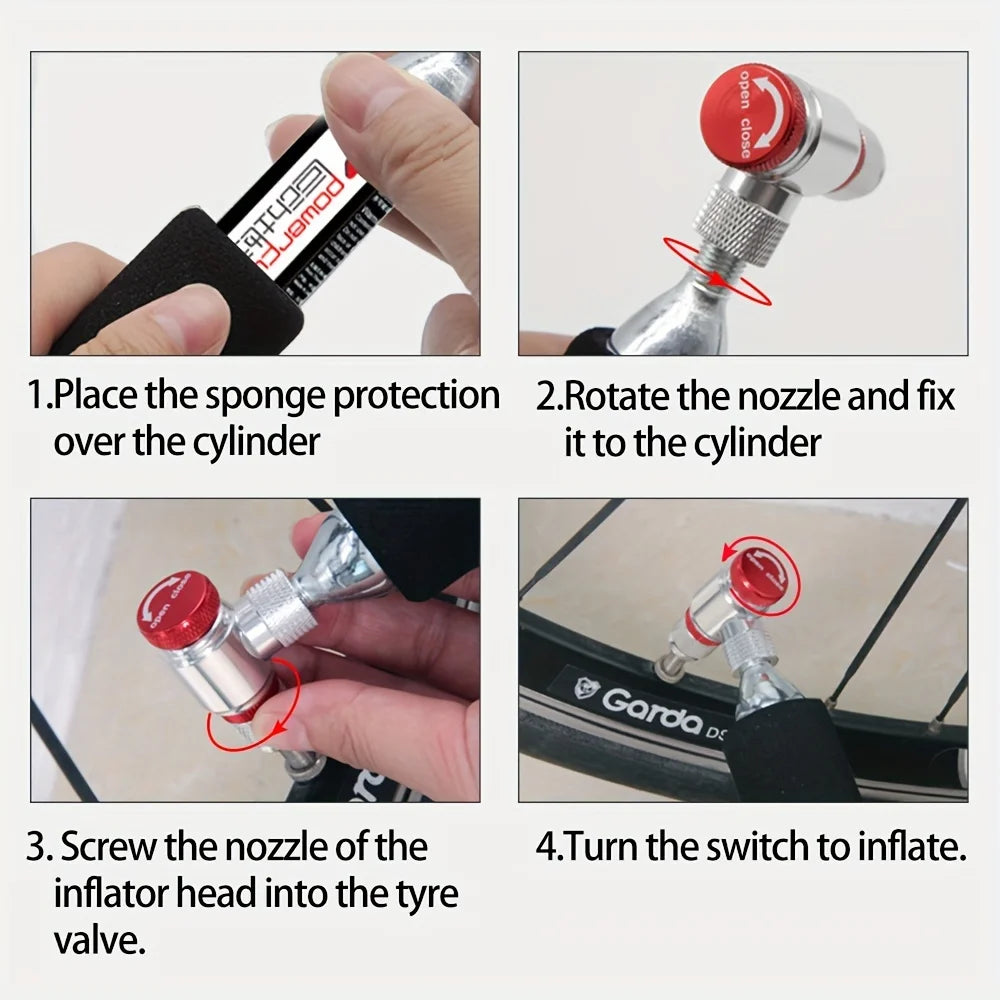 ThinkRider ThunderShot CO₂ Mini Pump — Aluminum Presta/Schrader Bike Tire Inflator For Road, MTB & Gravel