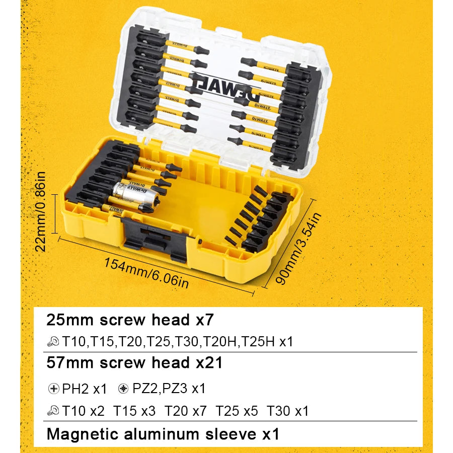 DEWALT 29-Piece Screwdriver Bit Set with Tough Case – The Ultimate Black/Yellow DT70734T-QZ Kit for Pro Craftsmen and DIYers - Premium bit set from Lizard Vigilante - Just $51.08! Shop now at Lizard Vigilante