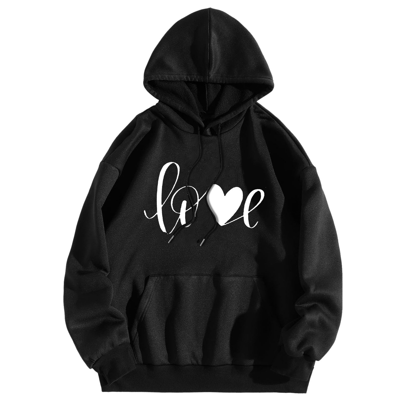 LOVE Unisex Print Long Sleeve Round Neck Hooded Sweatshirt - Premium sweatshirt from Lizard Vigilante - Just $38.88! Shop now at Lizard Vigilante