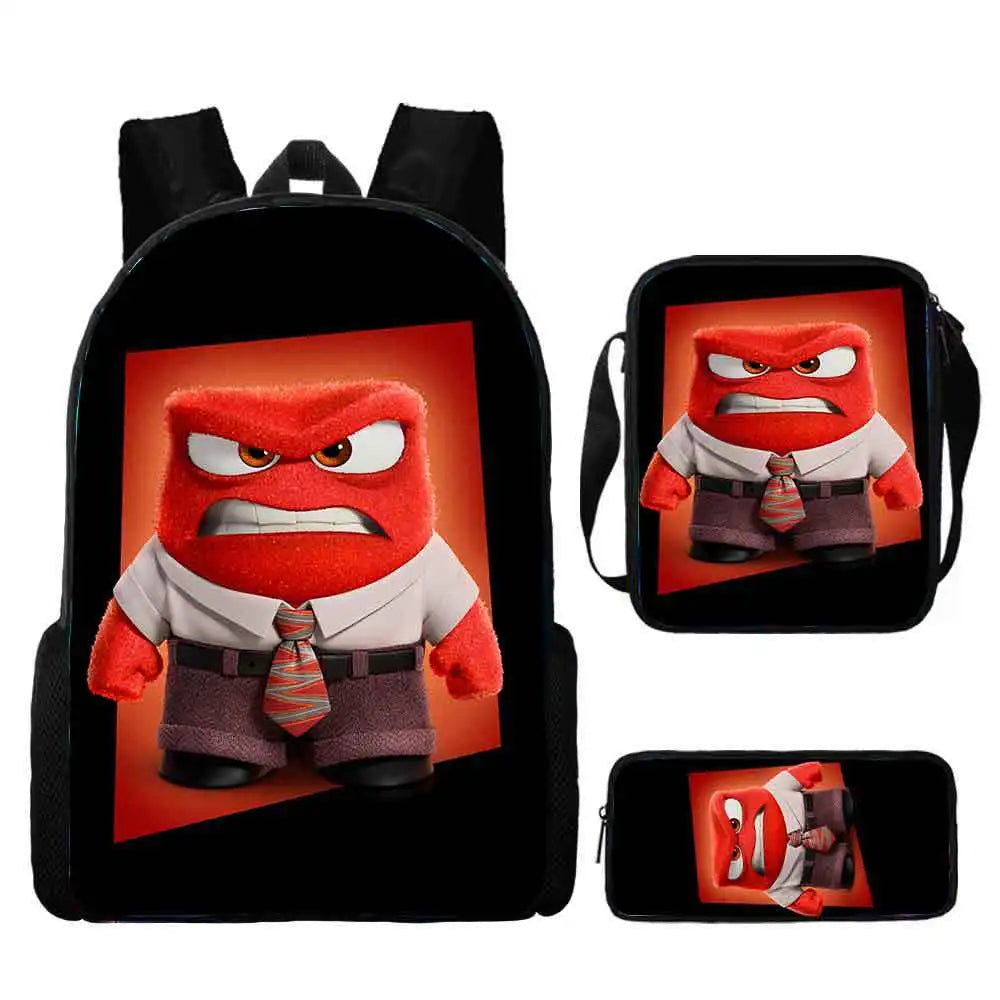 Inside Out Movie Backpack with Lunch Bags Pencil Case Disnee Kids Bags Custom Large Capacity Backpacks - Premium backpack from Lizard Vigilante - Just $34.99! Shop now at Lizard Vigilante