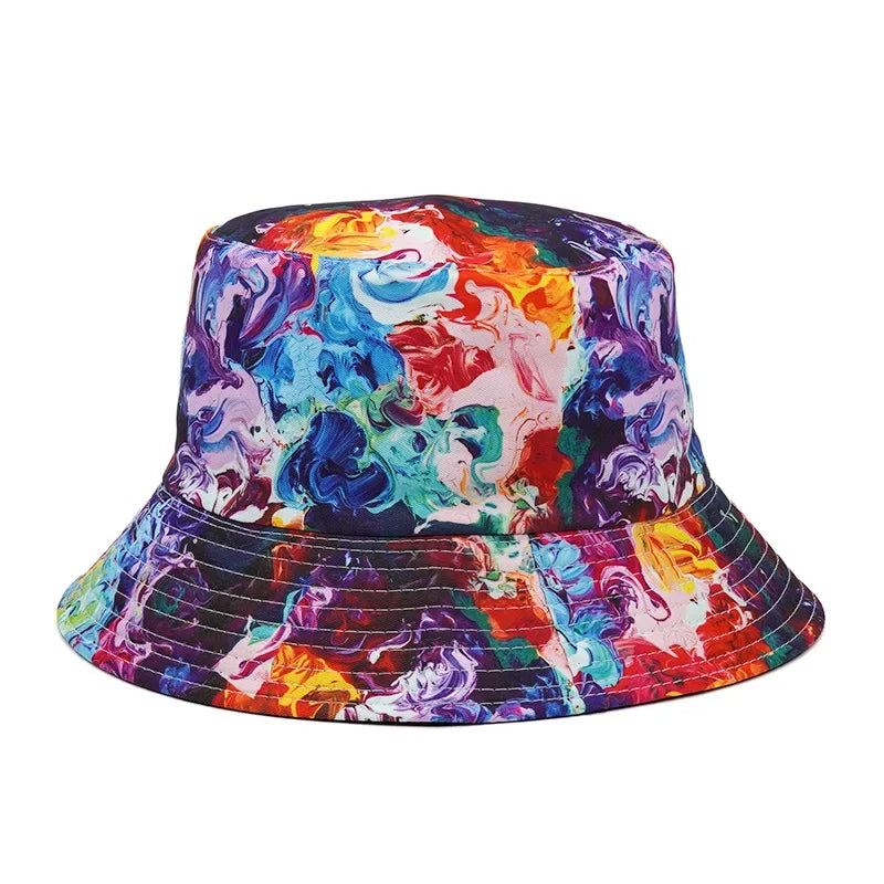 Summer Sun Protection Bucket Hat for Men Women Panama Cap Print Hip Hop Gorros Fishing Fisherman Hat Double Side Wear Fashion - Premium T-Shirts from Lizard Vigilante - Just $7.99! Shop now at Lizard Vigilante