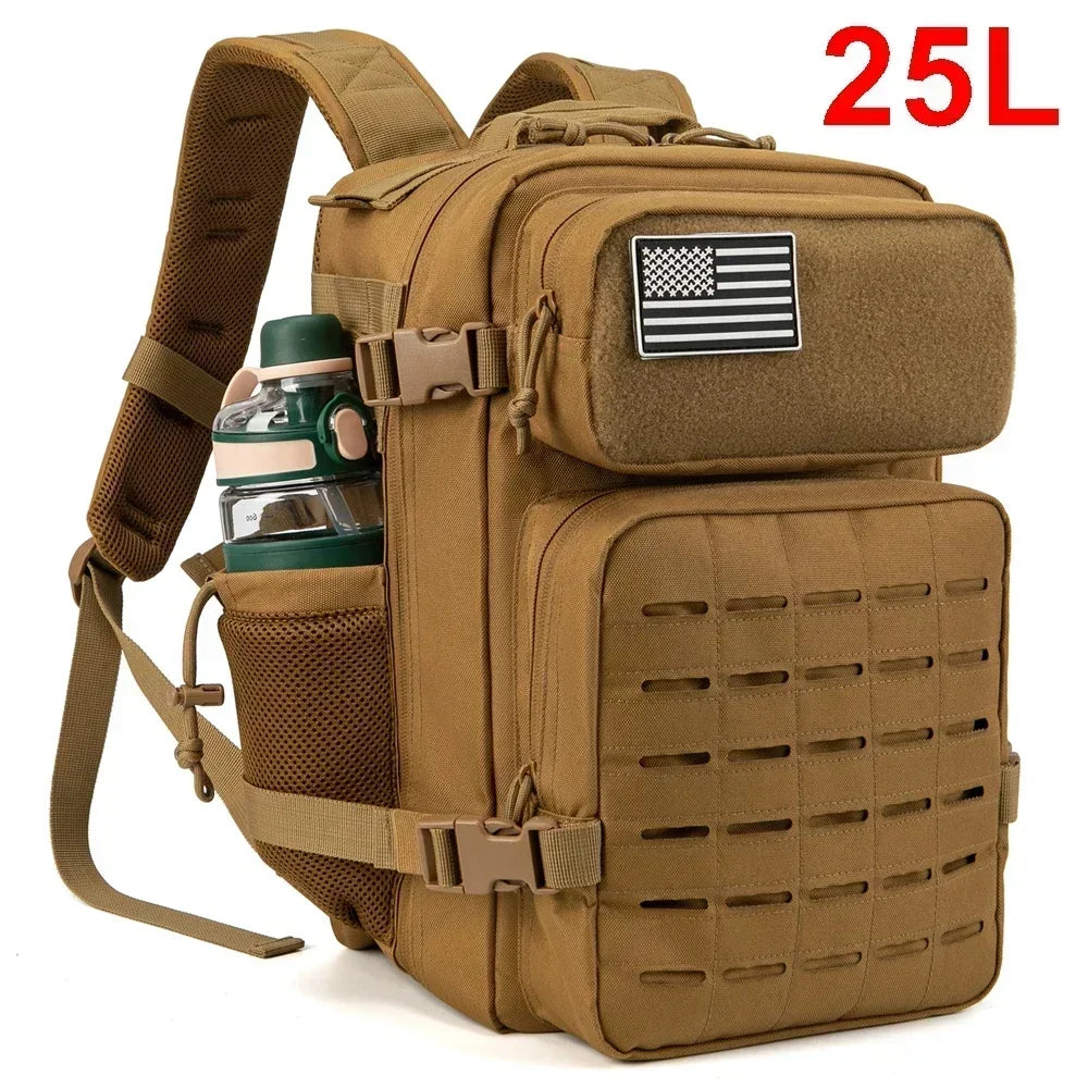 25L/45L Tactical Backpack Outdoor for Men and Women heavy duty Bag Small School Rucksack Hiking backpac kwith Bottle Holder - Premium backpack from Lizard Vigilante - Just $49.99! Shop now at Lizard Vigilante