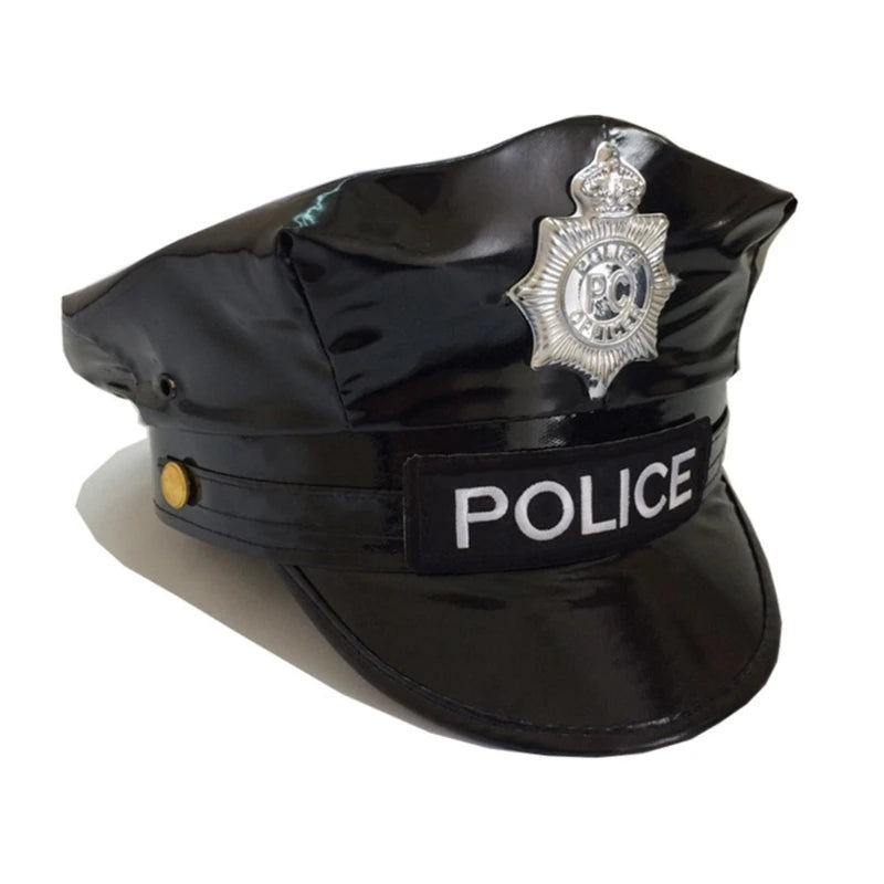 Command Attention with the Police Officer Hat - Perfect for Costume and Party Fun - Premium Cosplay Costumes from Lizard Vigilante - Just $24.99! Shop now at Lizard Vigilante