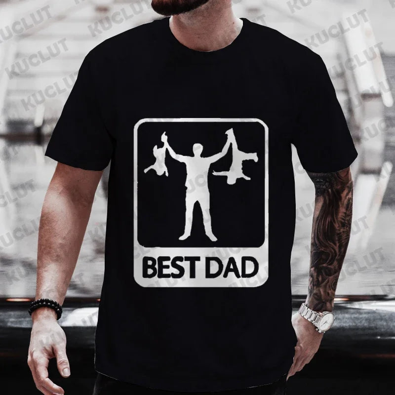 Best Dad Graphic Tee – Funny Ultimate Men's T-Shirt with Short Sleeves, Lightweight, Moisture-Wicking, and Wrinkle-Free Comfort - Premium t-shirt from Lizard Vigilante - Just $23.88! Shop now at Lizard Vigilante