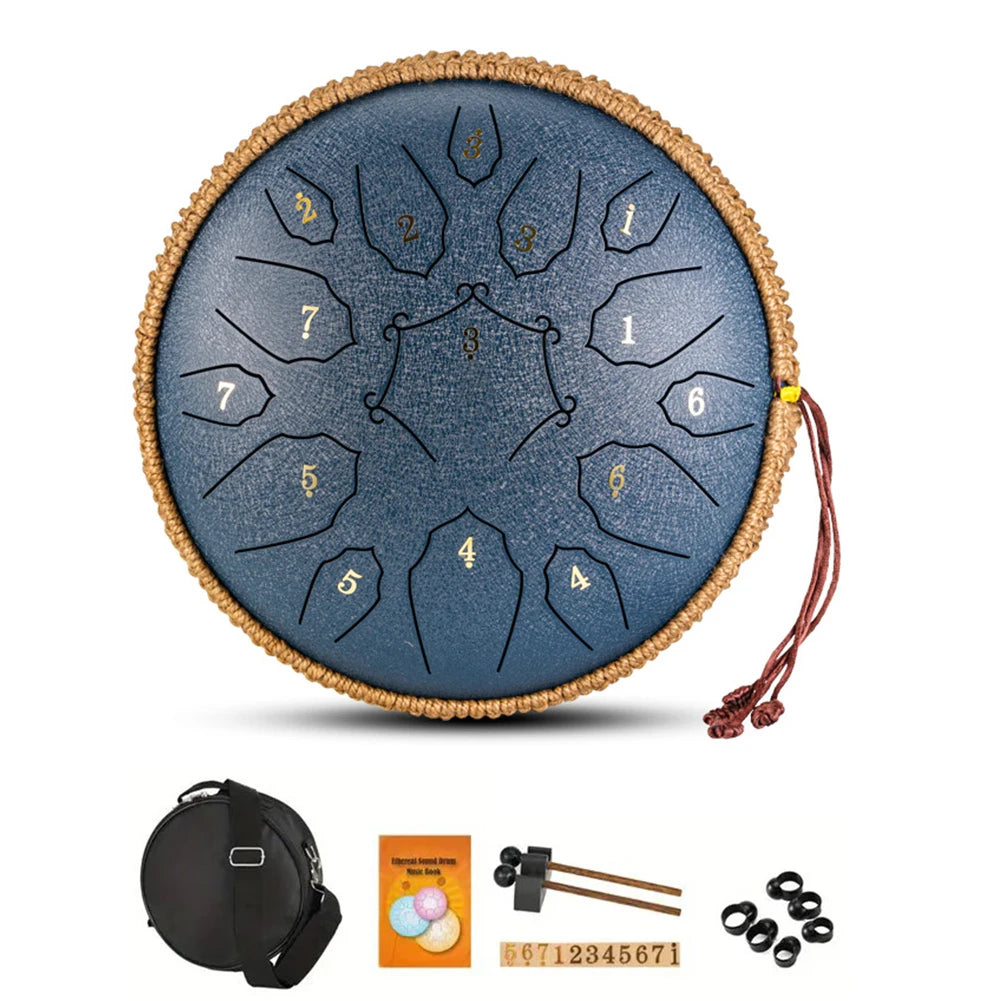 12-Inch Steel Tongue Drum - A Harmonious Musical Journey - Premium tongue drum from Lizard Vigilante - Just $88.88! Shop now at Lizard Vigilante