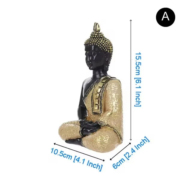 Thai Buddha Figurine Sculpture Sitting Buddha Statue Home Office Decor Indoor Statue Ornament 15cm Feng Shui Ornaments Crafts