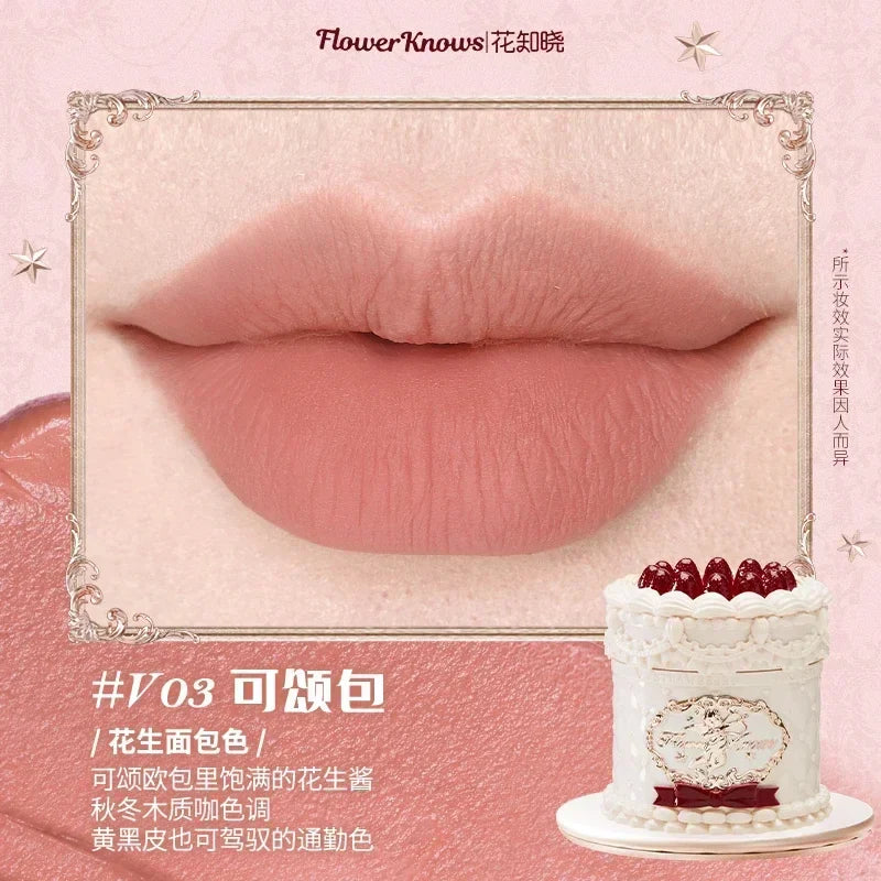 Flowerknows Strawberry Cupid Lipstick Cake Matte Velvet Lipgloss Lip Mud Makeup Korean Flower Know Lip Cream For Girls&Women