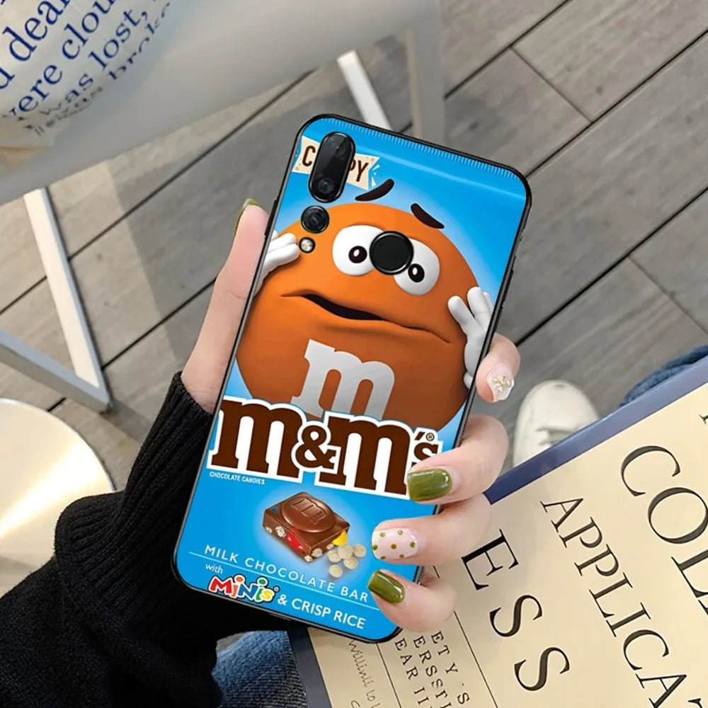 M&Ms Chocolate-Themed Phone Case – Soft Black TPU Full Coverage Shell for Huawei Y Series (Y9, Y6, Y7, Prime, Enjoy & More) - Premium cell phone case from Lizard Vigilante - Just $19.88! Shop now at Lizard Vigilante