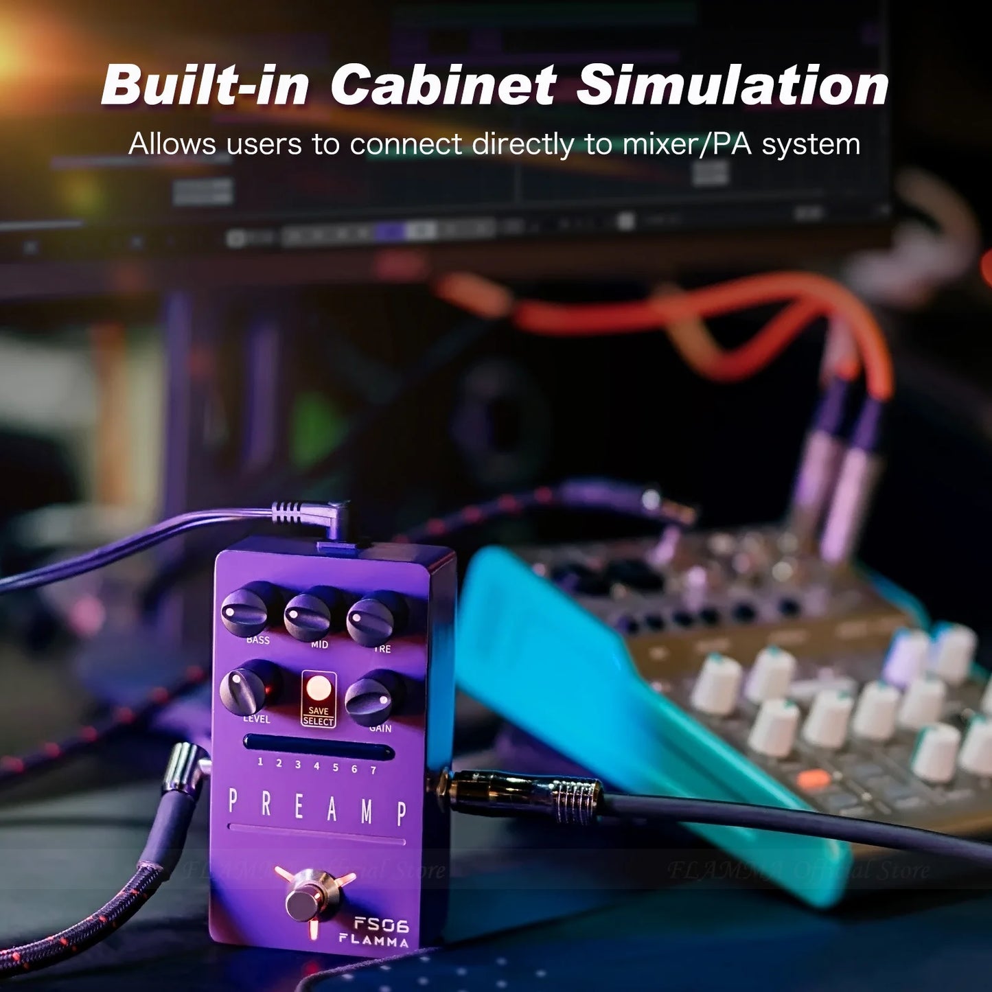 ⚡ FLAMMA FS06 Tone Reaper Preamp Pedal — 7-Channel Digital Amp Simulator with Preset Slots, Dual Modes & Built-In Cab Simulation