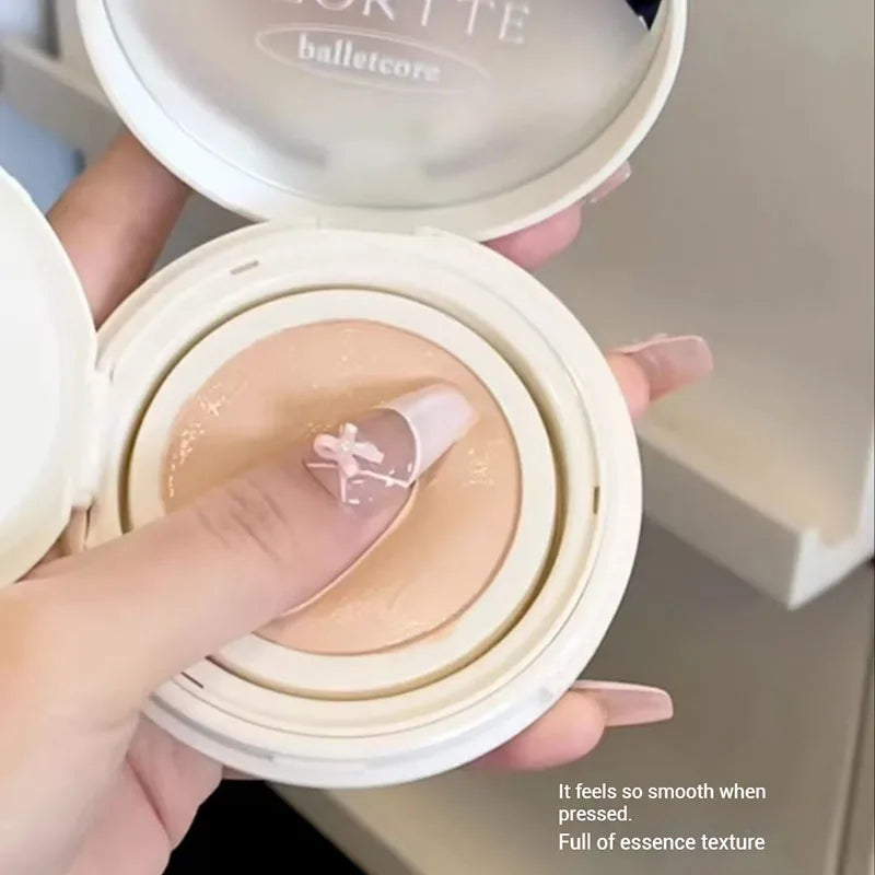 FLORTTE Air Cushion Concealer Coverage Moisturizing Long-Lasting Foundation Base Makeup Cream for Dry Skin Oil Control