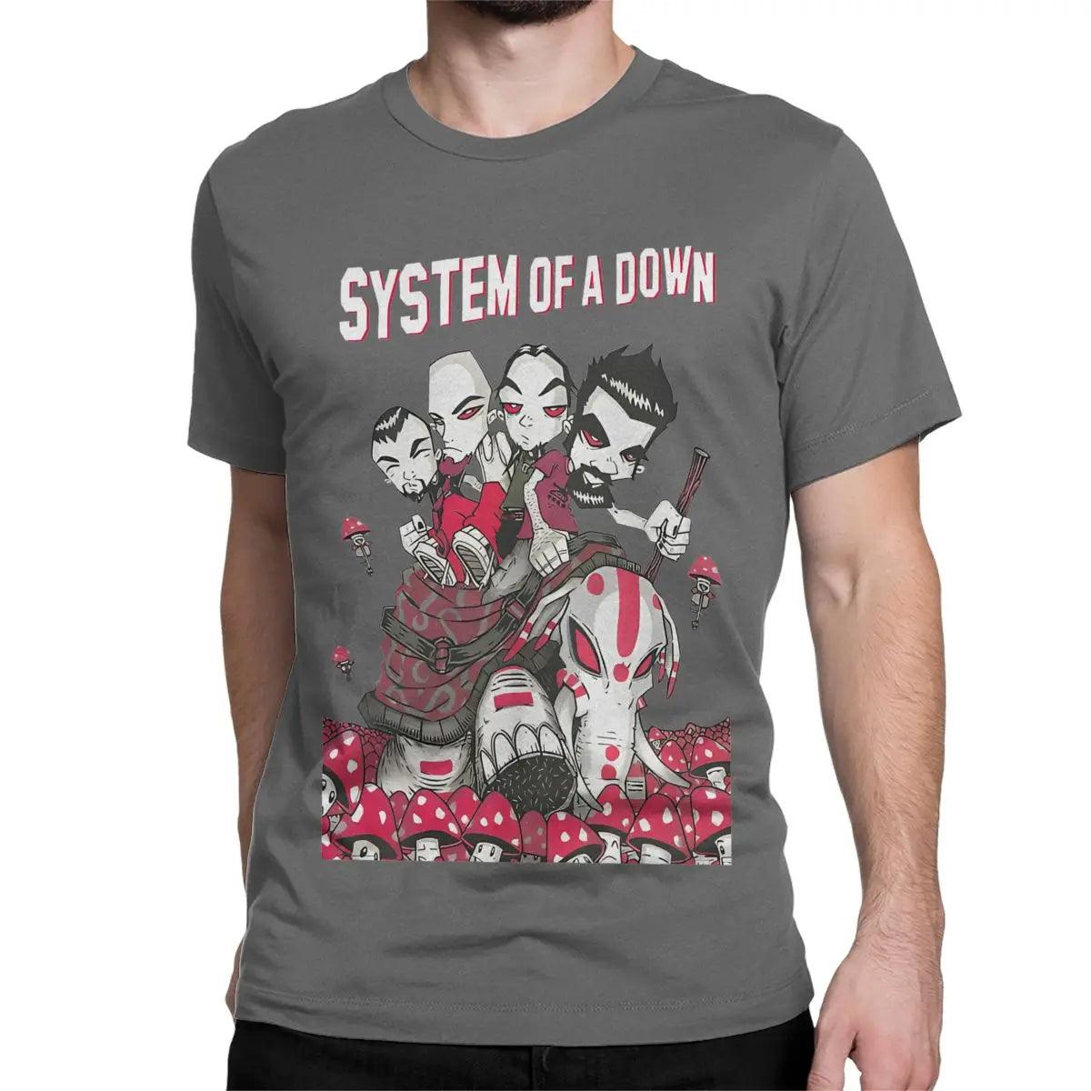 System of A Down SOAD Rock Heavy Metal Band T Shirt for Men Women Pure Cotton Vintage T-Shirt SOAD Tees Short Sleeve Tops 4XL 5XL - Lizard Vigilante