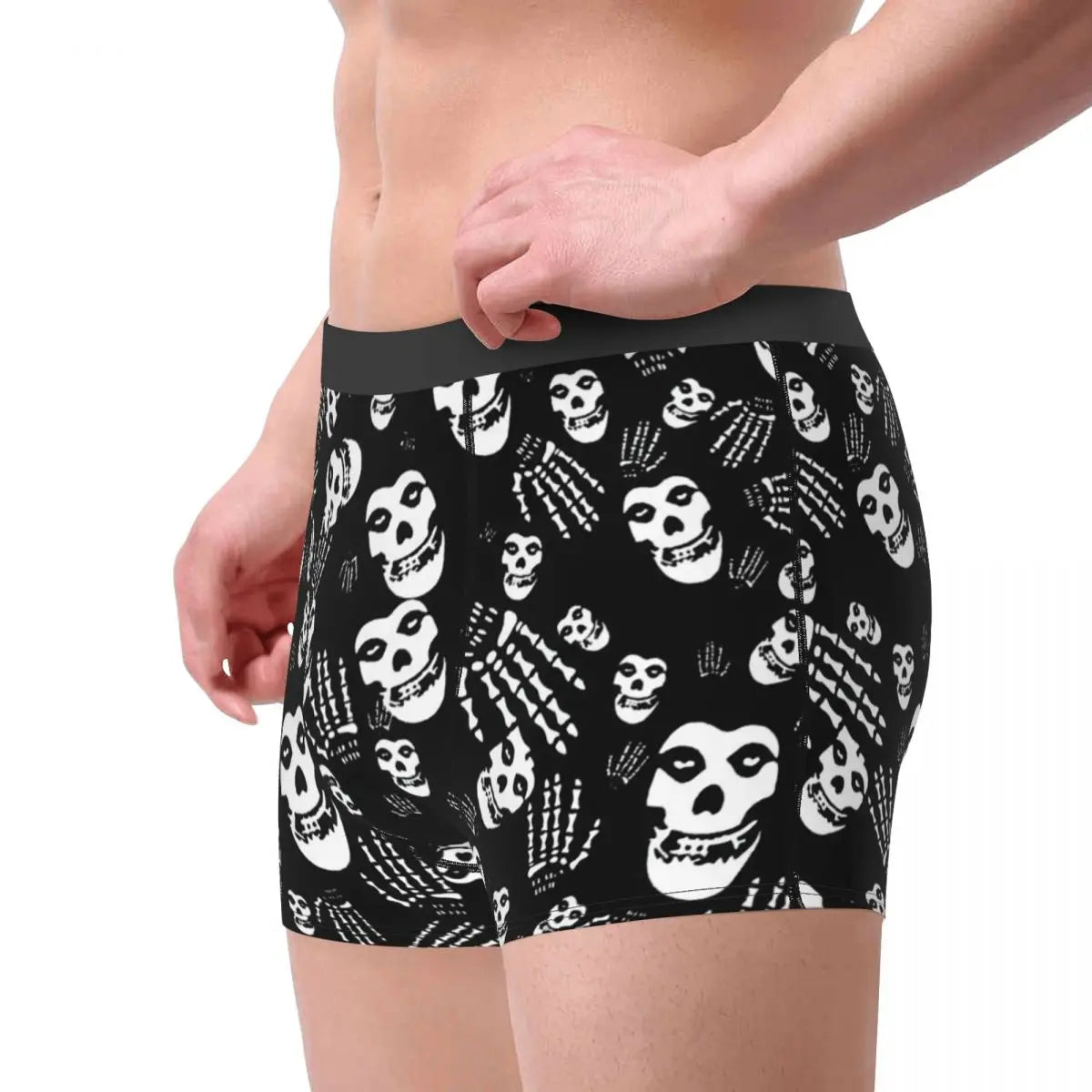 Misfits Skull Underwear Men Stretch Heavy Metal Music Boxer Briefs Shorts Panties Soft Sexy Underpants For Male - Lizard Vigilante