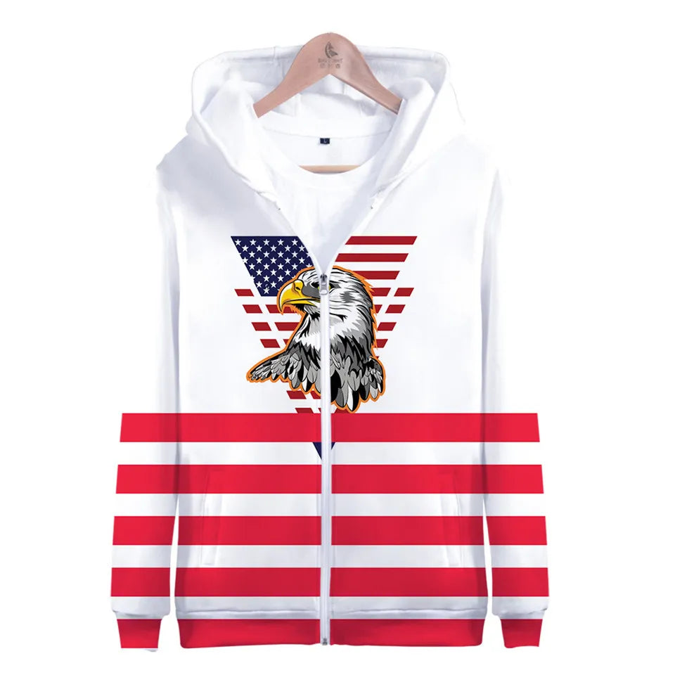 USA Flag Hoodies 3 to 14 Years Kids Hoody American Stars and Stripes Clothing Tops Boys Girls Sweatshirt Outerwear Jacket Children Clothes - Premium Long-sleeve hoodie from Lizard Vigilante - Just $39.99! Shop now at Lizard Vigilante