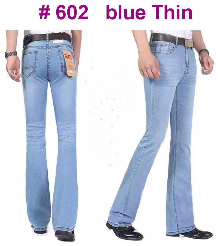 Men's Mid-Rise Elastic Flare Jeans Fashion Men Flare Jeans Men's Denim Pants Multiple Color Size 26-40 - Premium jeans from Lizard Vigilante - Just $25.99! Shop now at Lizard Vigilante