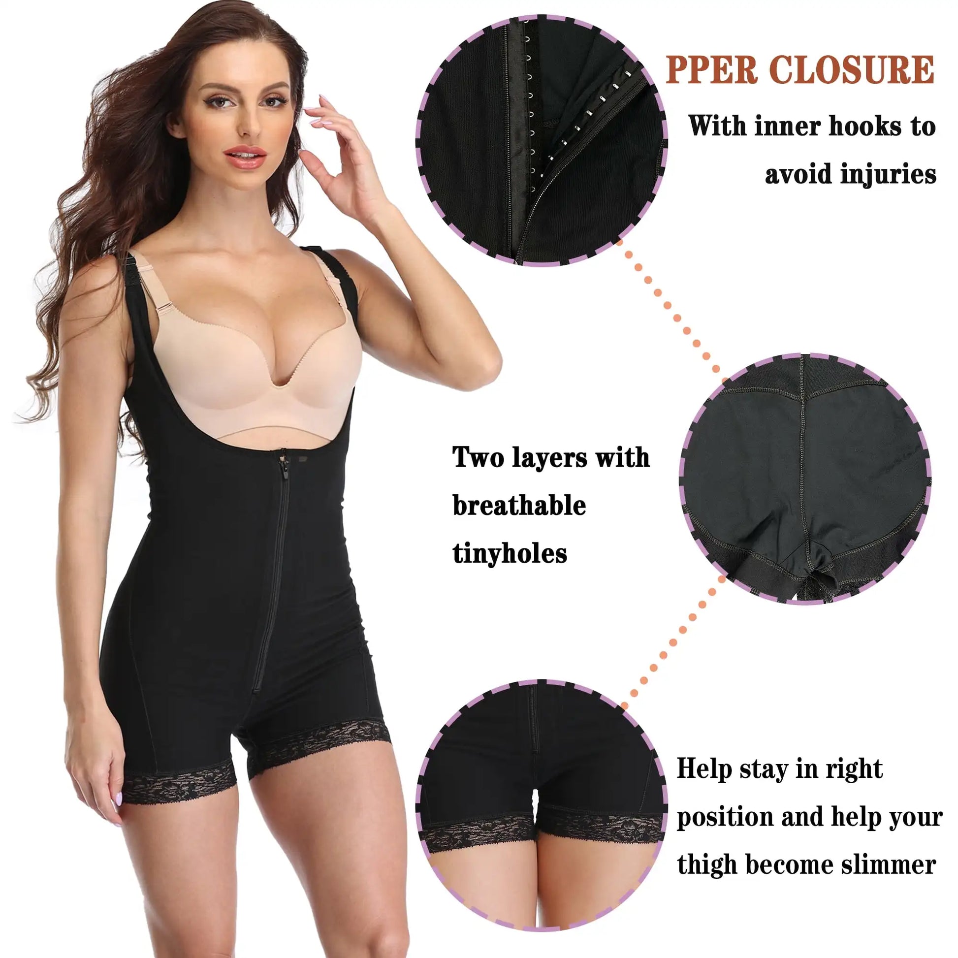 Lilvigor Fajas Colombianas Shapewear for Women – Firm Control Tummy &amp; Thigh Slimmer Bodysuit - Premium shapewear from Lizard Vigilante - Just $42.88! Shop now at Lizard Vigilante