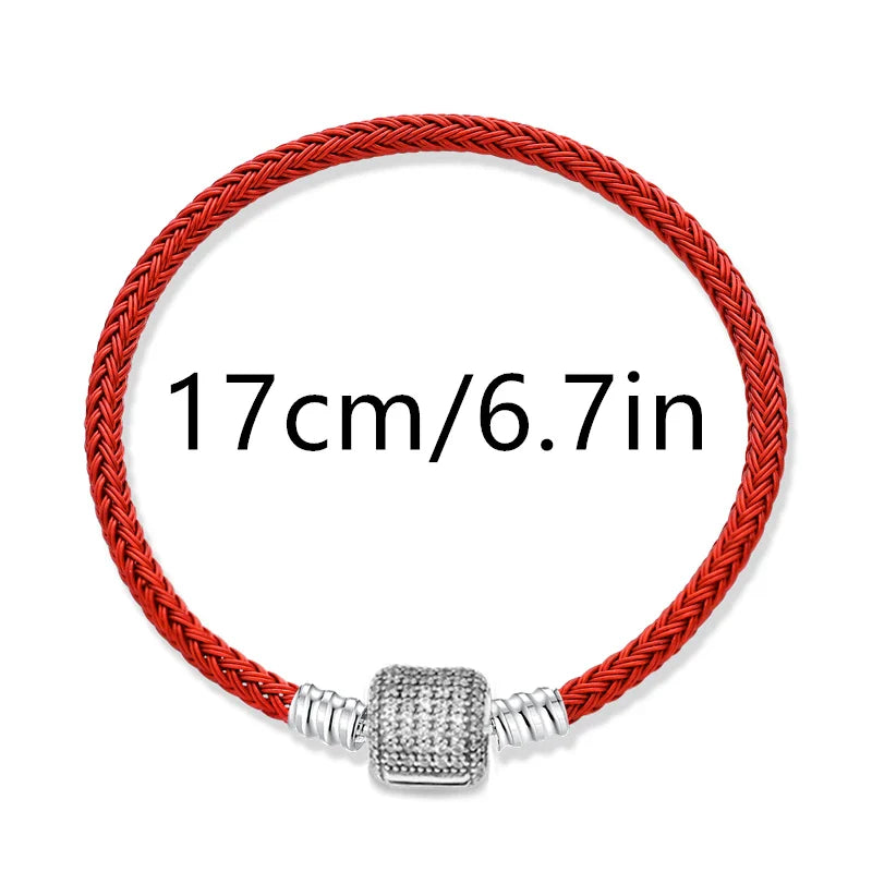 925 Silver Valentine's Day Snake Year Series Pendant Suitable for 925 Sterling Silver Original Women's Bracelet DIY Jewelry Gift