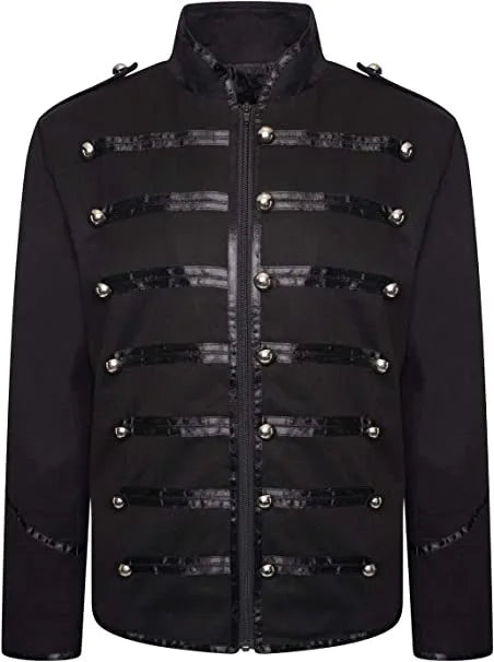 Steampunk Men’s Gothic Military Jacket – Vintage Medieval Rock Frock Coat - Premium jacket from Lizard Vigilante - Just $44.88! Shop now at Lizard Vigilante