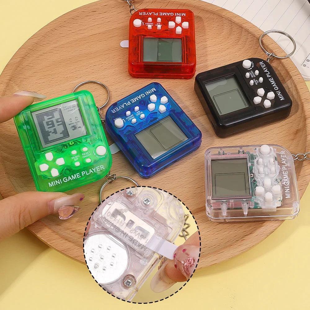 Pocket Mini Classic Game Machine Keychain Anti Lost Key Ring Children Handheld Retro Nostalgic Game Console Video Game Players - Lizard Vigilante