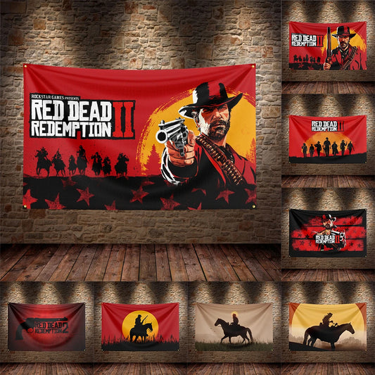 3X5Ft Red Dead Redemption 2 Cowboy Flag – US West RDR2 Polyester Printed Banner for Home & Office Decor - Premium banner from Lizard Vigilante - Just $16.99! Shop now at Lizard Vigilante