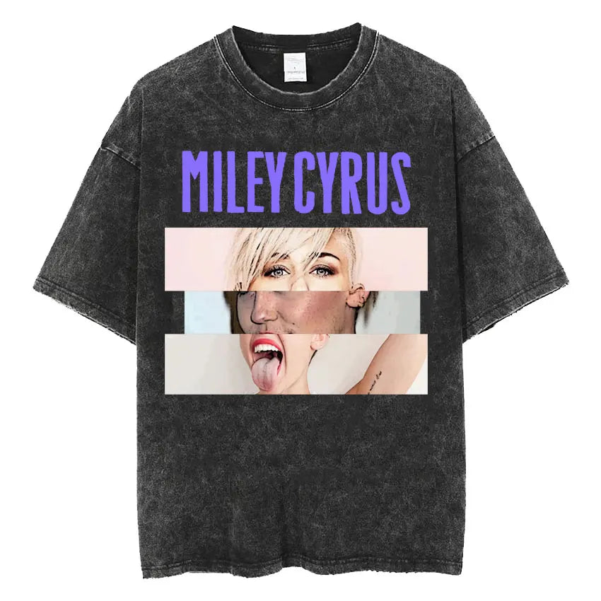 Miley & Montana Mashup: Vintage Washed Aesthetic Hip Hop T-Shirt for Men, Women & Couples – The Ultimate 4-Season Style Revolution - Premium tee from Lizard Vigilante - Just $26.66! Shop now at Lizard Vigilante