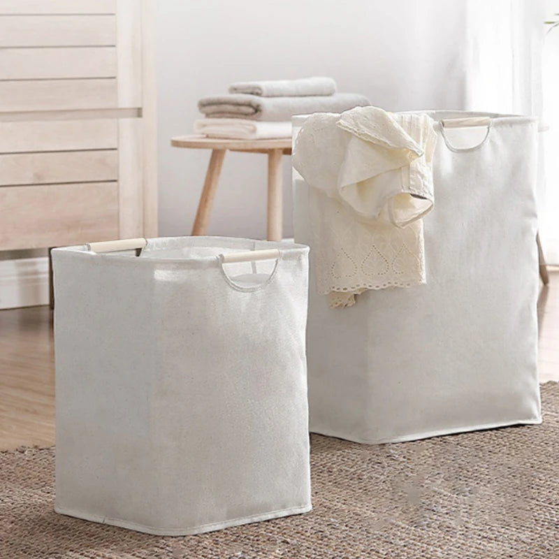 1PC Capacity Storage Laundry Basket | Portable Fabric Dirty Clothes Hamper | Waterproof Cotton Linen Household Organizer - Premium laundry basket from Lizard Vigilante - Just $28.99! Shop now at Lizard Vigilante