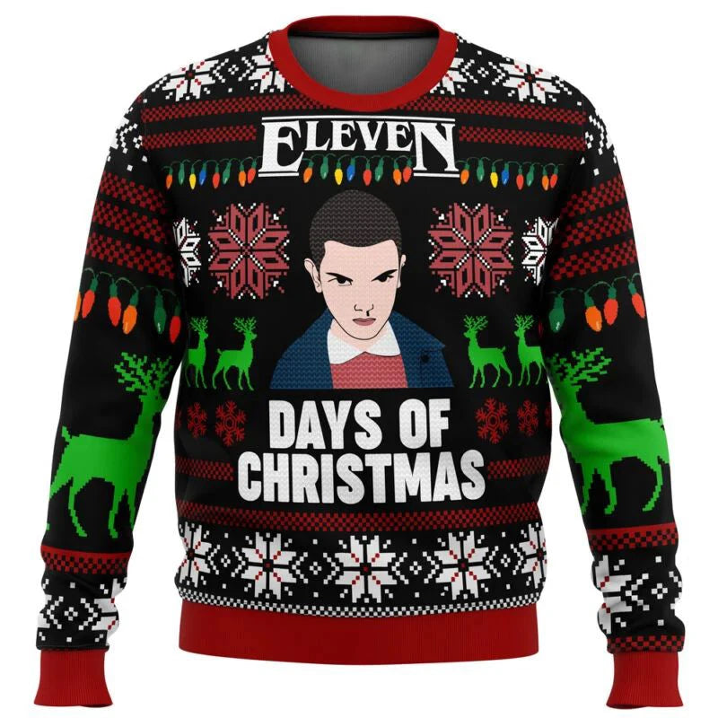 Stranger Things Ugly Christmas Sweater – Santa Claus 3D Pullover Sweatshirt for Men – Cozy Autumn & Winter Gift - Premium sweater from Lizard Vigilante - Just $38.88! Shop now at Lizard Vigilante