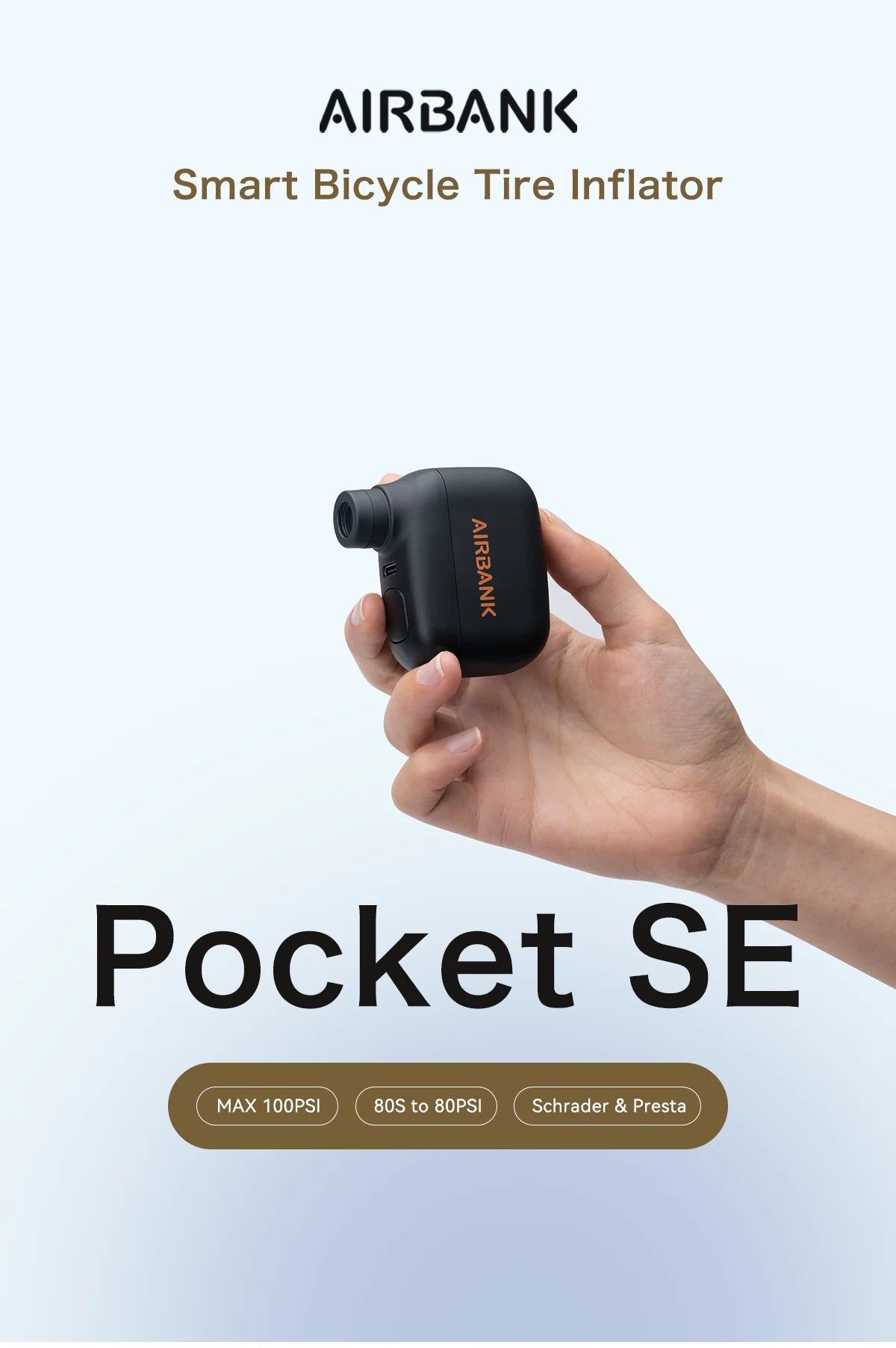 AIRBANK Pocket SE Mini Electric Pump – Ultra Compact Cordless Bike Compressor 2025 Fast Charge Edition