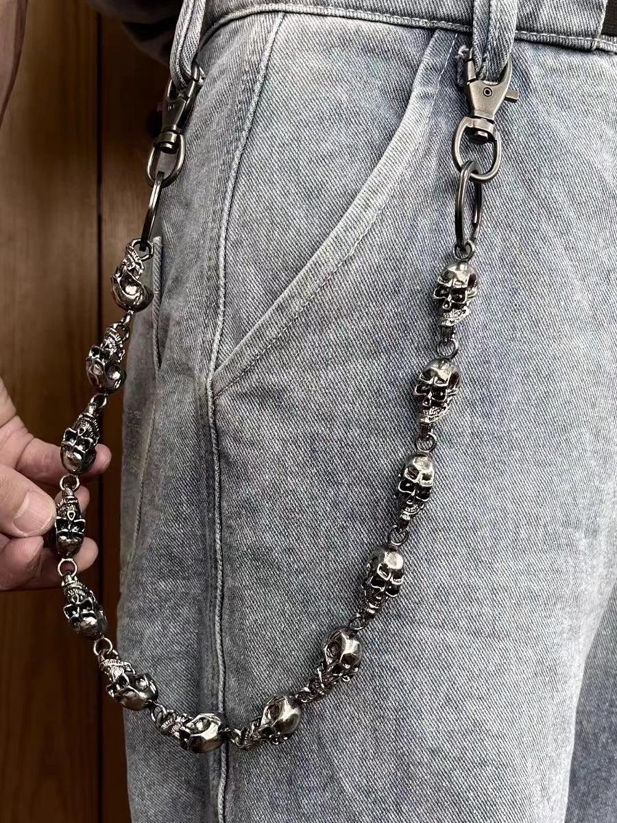 Vintage Punk Skull Pants Chain Heavy Waist Chain Men Cool Jeans Chain Keychain Wallet Chain Gothic Biker Fashion Accessories - Lizard Vigilante