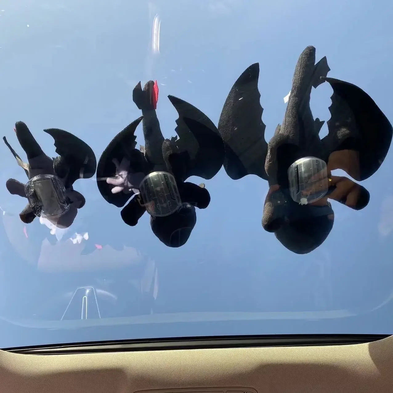 Adorable Black Flying Dragon Plush Car Decoration – Fun Interior & Helmet Accessory - Premium car ornament from Lizard Vigilante - Just $27.99! Shop now at Lizard Vigilante