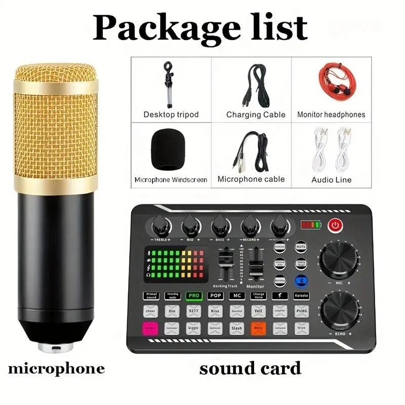 DJ Equipment Microphone Sound Card Console Studio Sound Card Kit Cable Phone Mixing Computer Live Voice Mixer F998 Sound Card - Lizard Vigilante