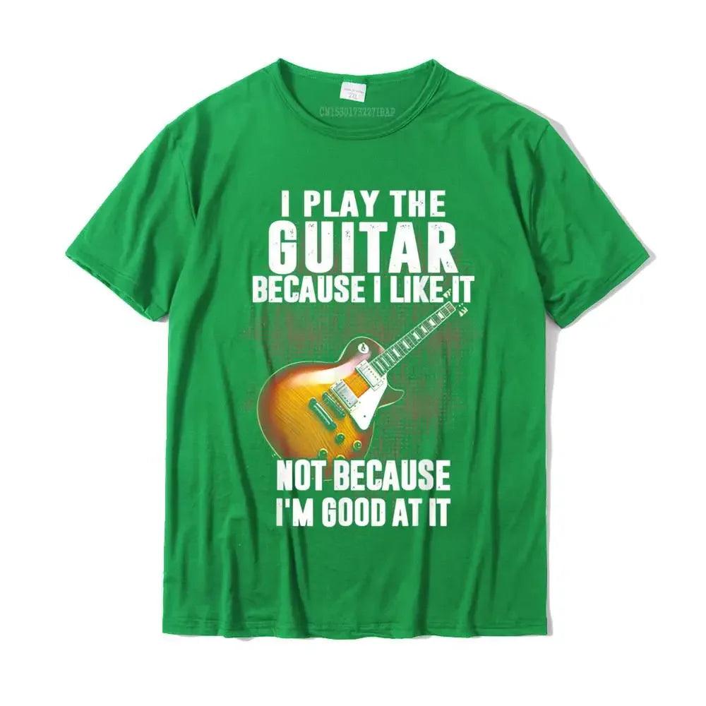 I Play The Guitar Because I Like It Not Because I'm Good At It T-Shirt Camisa Top T-Shirts Coupons Cotton Men Tops Tees Custom - Premium T-Shirt from Lizard Vigilante - Just $23.99! Shop now at Lizard Vigilante