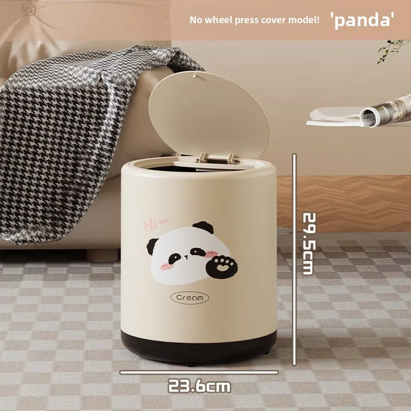 Premium Household Trash Can - Stylish Lidded Waste Bin with Wheels, Oversized Multipurpose Garbage Bin for Living Room & Bedroom