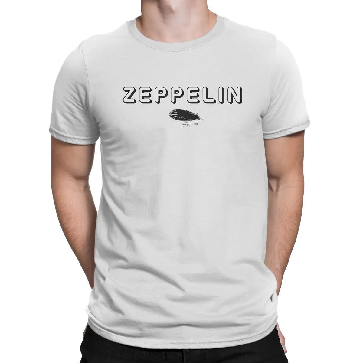 Vintage Men's T Shirt Led Band Zeppelin Funny Tee Shirt Short Sleeve O Neck T-Shirt Cotton Printed Tops - Lizard Vigilante